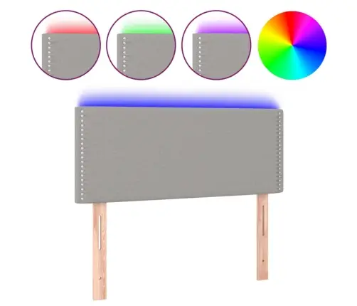 Gultas Galvgalis Ar Led, 80X5X78/88 Cm, Gaiši Pelēks Audums Vidaxl