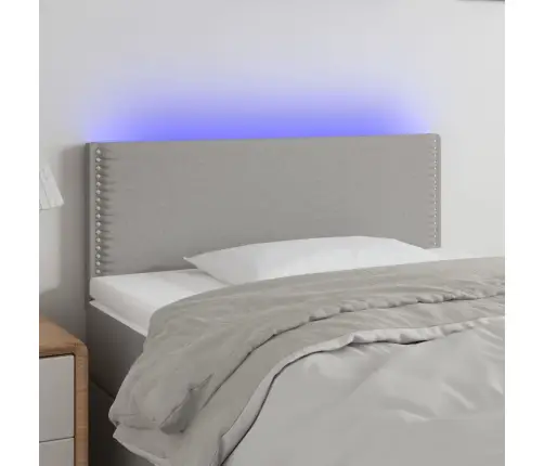 Gultas Galvgalis Ar Led, 80X5X78/88 Cm, Gaiši Pelēks Audums Vidaxl