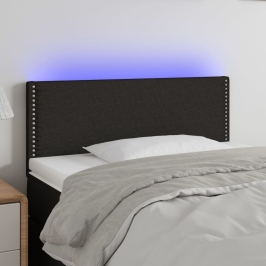 Gultas Galvgalis Ar Led, 80X5X78/88 Cm, Melns Audums Vidaxl