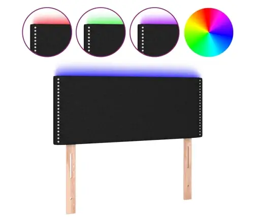 Gultas Galvgalis Ar Led, 90X5X78/88 Cm, Melns Audums Vidaxl