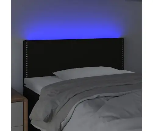 Gultas Galvgalis Ar Led, 100X5X78/88 Cm, Melns Audums Vidaxl