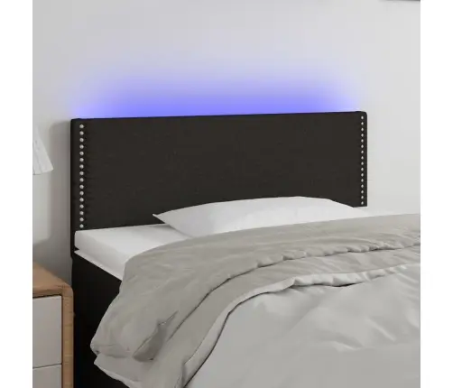 Gultas Galvgalis Ar Led, 100X5X78/88 Cm, Melns Audums Vidaxl