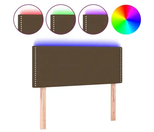 Gultas Galvgalis Ar Led, 100X5X78/88 Cm, Tumši Brūns Audums Vidaxl
