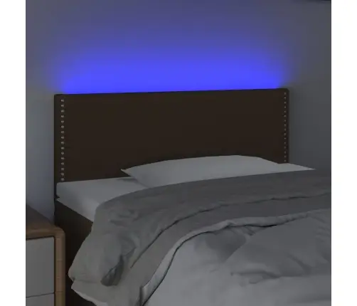 Gultas Galvgalis Ar Led, 100X5X78/88 Cm, Tumši Brūns Audums Vidaxl