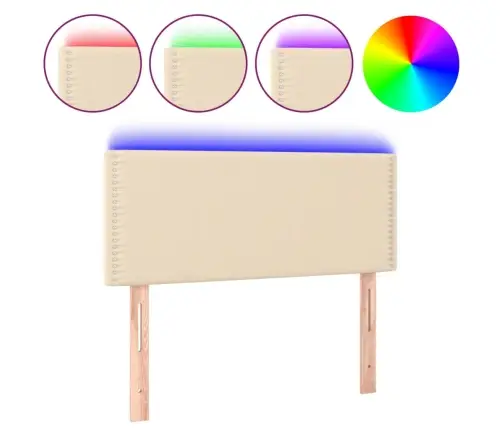 Gultas Galvgalis Ar Led, 100X5X78/88 Cm, Krēmkrāsas Audums Vidaxl Gultas Galvgalis Ar Led, 100X5X78/88 Cm, Krēmkrāsas Audums Vidaxl