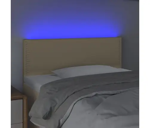 Gultas Galvgalis Ar Led, 100X5X78/88 Cm, Krēmkrāsas Audums Vidaxl Gultas Galvgalis Ar Led, 100X5X78/88 Cm, Krēmkrāsas Audums Vidaxl