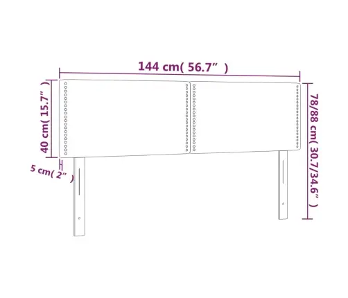 Gultas Galvgalis Ar Led, 144X5X78/88 Cm, Tumši Pelēks Audums Vidaxl Gultas Galvgalis Ar Led, 144X5X78/88 Cm, Tumši Pelēks Audums Vidaxl