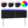 Gultas Galvgalis Ar Led, 144X5X78/88 Cm, Melns Audums Vidaxl