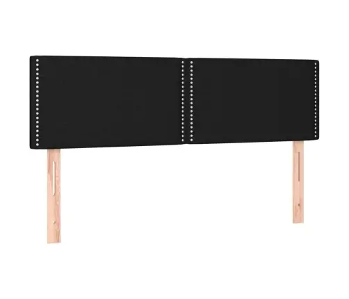 Gultas Galvgalis Ar Led, 144X5X78/88 Cm, Melns Audums Vidaxl