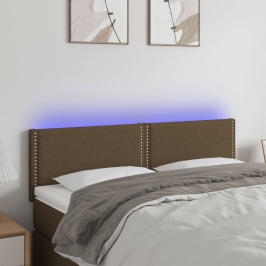 Gultas Galvgalis Ar Led, 144X5X78/88 Cm, Tumši Brūns Audums Vidaxl