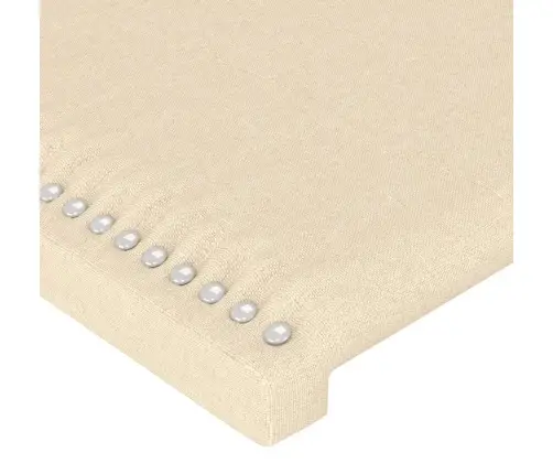 Gultas Galvgalis Ar Led, 144X5X78/88 Cm, Krēmkrāsas Audums Vidaxl