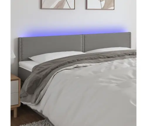 Gultas Galvgalis Ar Led, 180X5X78/88 Cm, Tumši Pelēks Audums Vidaxl