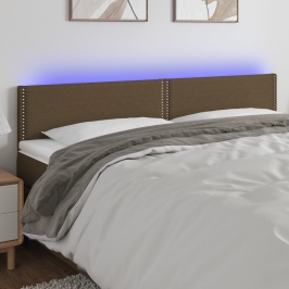 Gultas Galvgalis Ar Led, 200X5X78/88 Cm, Tumši Brūns Audums Vidaxl