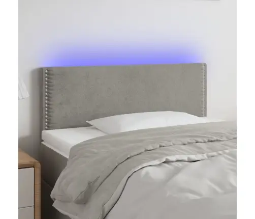 Gultas Galvgalis Ar Led, 80X5X78/88 Cm, Gaiši Pelēks Samts Vidaxl