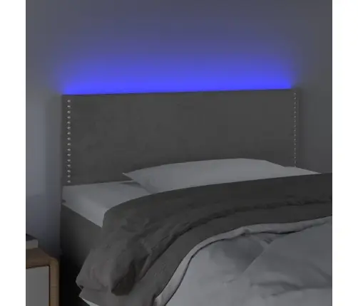 Gultas Galvgalis Ar Led, 90X5X78/88 Cm, Gaiši Pelēks Samts Vidaxl