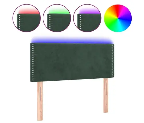 Gultas Galvgalis Ar Led, 90X5X78 Cm, Tumši Zaļš Samts Vidaxl