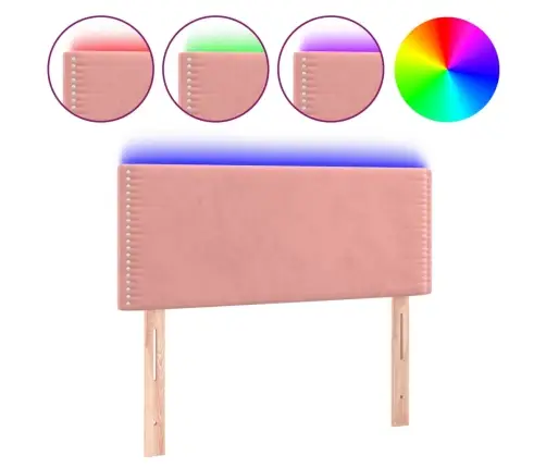 Gultas Galvgalis Ar Led, 100X5X78/88 Cm, Rozā Samts Vidaxl