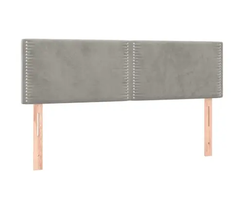 Galvūgalis Su Led, Šviesiai Pilkas, 144X5X78/88cm Aksomas Galvūgalis Su Led, Šviesiai Pilkas, 144X5X78/88cm Aksomas