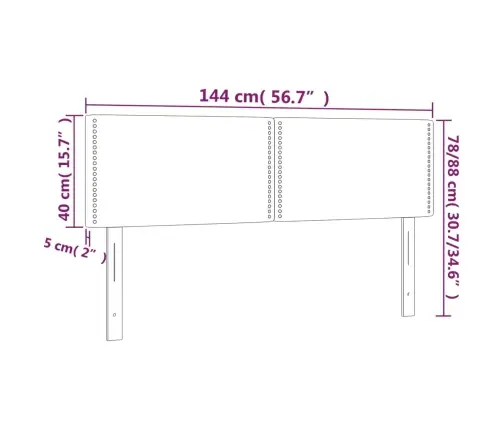 Led-Voodipeats, Tumeroheline, 144X5X78/88 cm Samet