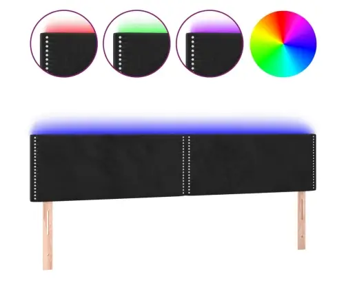 Led-Voodipeats, Must, 200X5X78/88 cm Samet