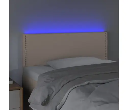 Gultas Galvgalis Ar Led, 80X5X78/88 Cm, Kapučīno Mākslīgā Āda Vidaxl