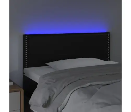 Gultas Galvgalis Ar Led, 90X5X78/88 Cm, Melna Mākslīgā Āda Vidaxl