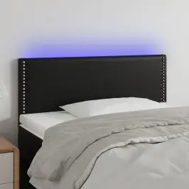 Gultas Galvgalis Ar Led, 90X5X78/88 Cm, Melna Mākslīgā Āda Vidaxl