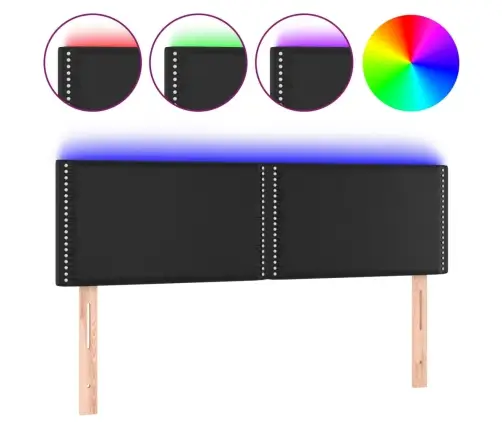 Galvūgalis Su Led, Juodos Spalvos, 144X5X78/88cm Dirbtinė Oda