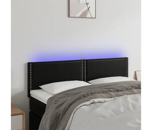 Galvūgalis Su Led, Juodos Spalvos, 144X5X78/88cm Dirbtinė Oda