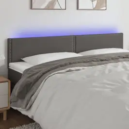 Galvūgalis Su Led, Pilkos Spalvos, 200X5X78/88cm Dirbtinė Oda