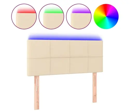 Led-Voodipeats, Kreemjas, 80X5X78/88 cm Kangas