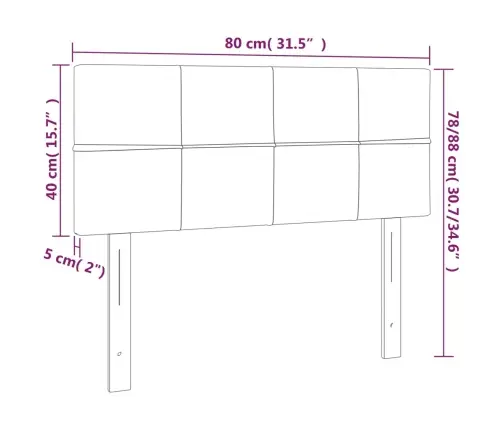 Led-Voodipeats, Kreemjas, 80X5X78/88 cm Kangas