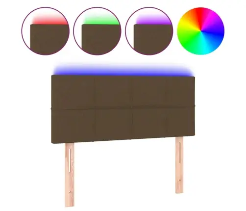 Gultas Galvgalis Ar Led, 90X5X78/88 Cm, Tumši Brūns Audums Vidaxl