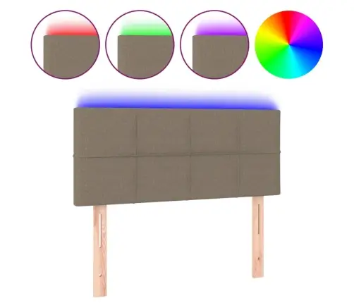 Gultas Galvgalis Ar Led, 90X5X78/88 Cm, Pelēkbrūns Audums Vidaxl