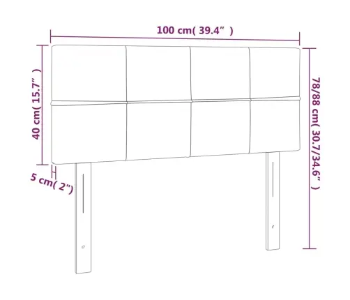 Led-Voodipeats, Helehall, 100X5X78/88 cm Kangas