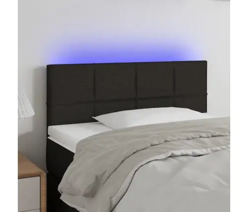 Gultas Galvgalis Ar Led, 100X5X78/88 Cm, Melns Audums Vidaxl