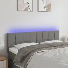Gultas Galvgalis Ar Led, 144X5X78/88 Cm, Tumši Pelēks Audums Vidaxl