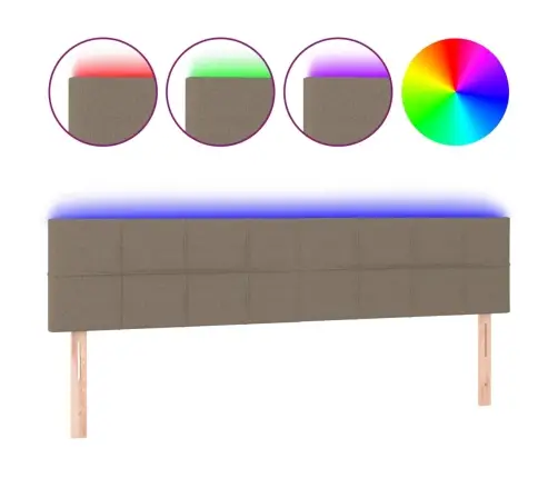 Galvūgalis Su Led, Taupe Spalvos, 160X5X78/88cm Audinys
