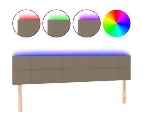 Galvūgalis Su Led, Taupe Spalvos, 180X5X78/88cm Audinys