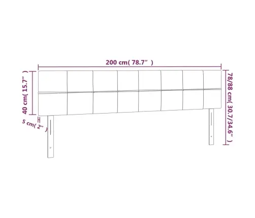 Led-Voodipeats, Tumepruun, 200X5X78/88 cm Kangas Led-Voodipeats, Tumepruun, 200X5X78/88 cm Kangas