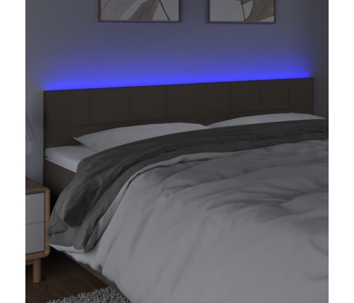 Galvūgalis Su Led, Taupe Spalvos, 200X5X78/88cm Audinys
