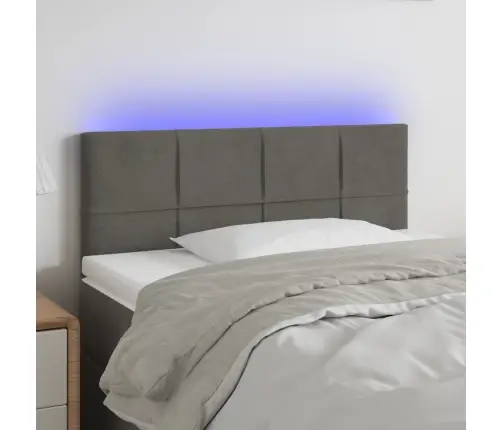 Galvūgalis Su Led, Tamsiai Pilkas, 80X5X78/88cm Aksomas Galvūgalis Su Led, Tamsiai Pilkas, 80X5X78/88cm Aksomas