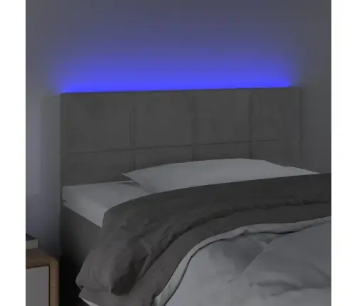 Gultas Galvgalis Ar Led, 90X5X78/88 Cm, Gaiši Pelēks Samts Vidaxl