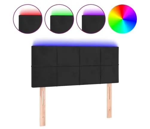 Led-Voodipeats, Must, 90X5X78/88 cm Samet