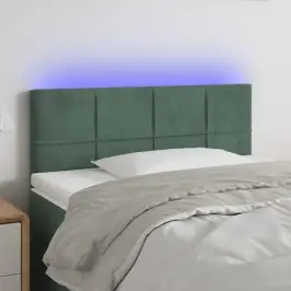 Gultas Galvgalis Ar Led, 90X5X78 Cm, Tumši Zaļš Samts Vidaxl