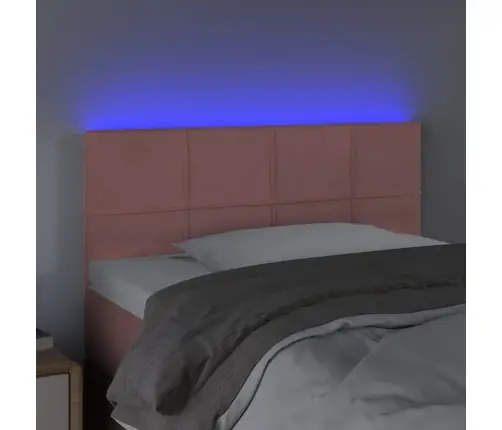 Gultas Galvgalis Ar Led, 90X5X78/88 Cm, Rozā Samts Vidaxl