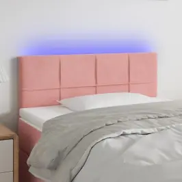 Gultas Galvgalis Ar Led, 90X5X78/88 Cm, Rozā Samts Vidaxl