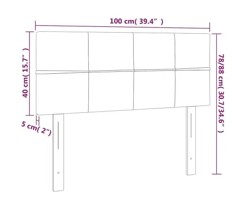 Gultas Galvgalis Ar Led, 100X5X78/88 Cm, Zils Samts Vidaxl