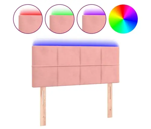 Led-Voodipeats, Roosa, 100X5X78/88 cm Samet