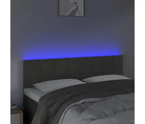 Gultas Galvgalis Ar Led, 144X5X78/88 Cm, Tumši Pelēks Samts Vidaxl